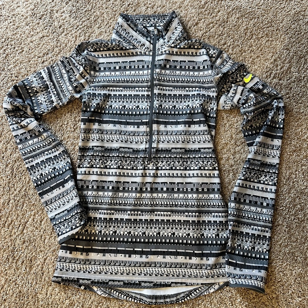 Nike Pro Dri-FIT Black and White Pullover